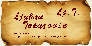 Ljuban Topuzović vizit kartica